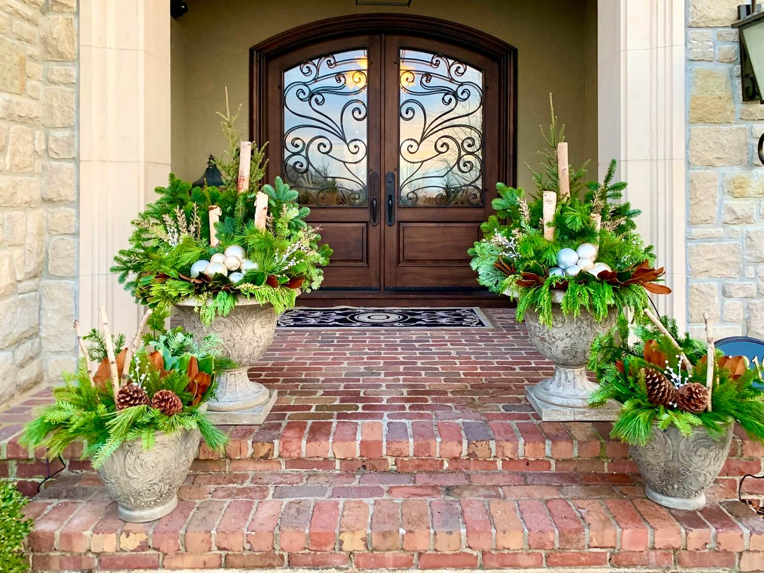 planting containers in the front door Kansas City